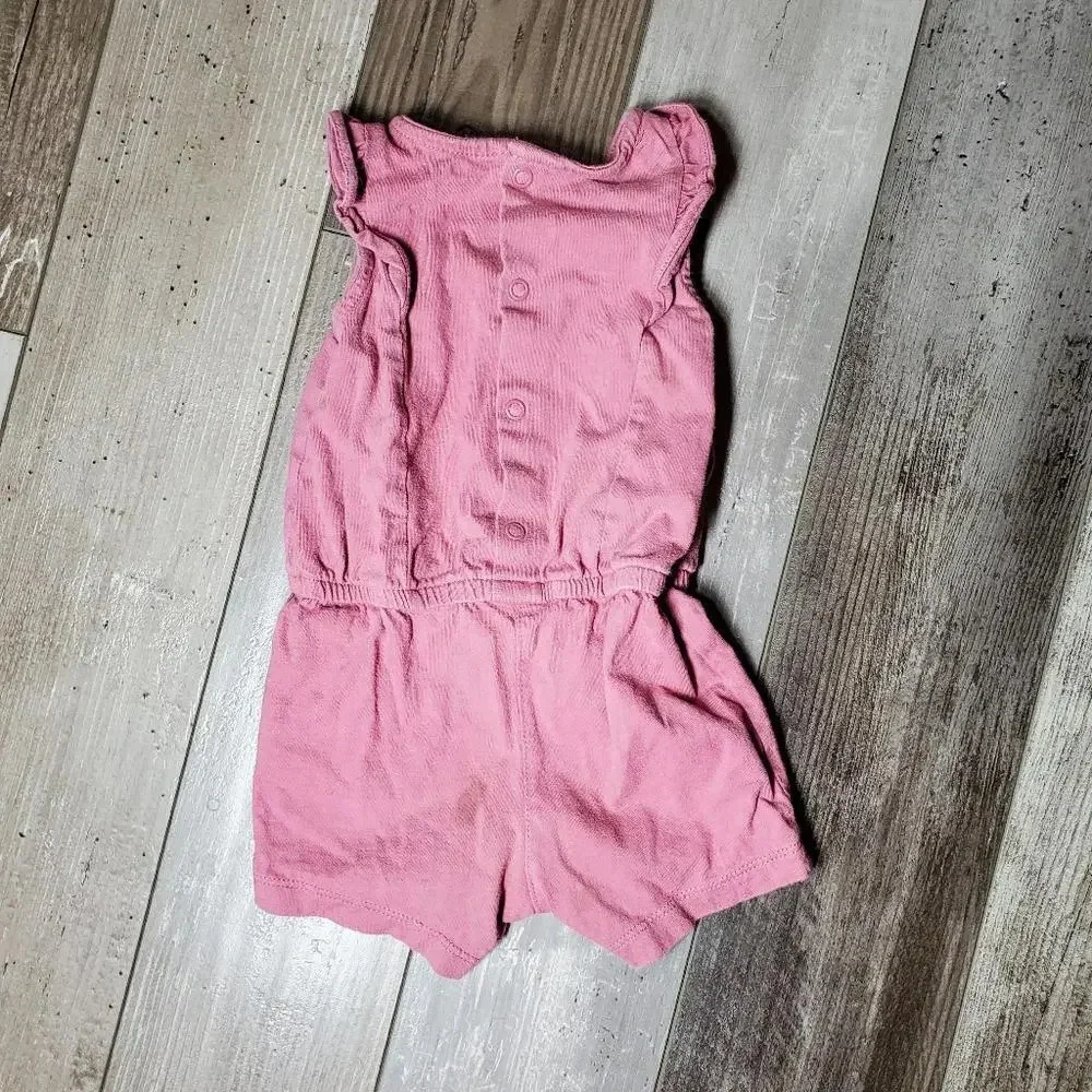 Carter's Baby Girl Mauve Ruffle Trim Romper Size 9 Months